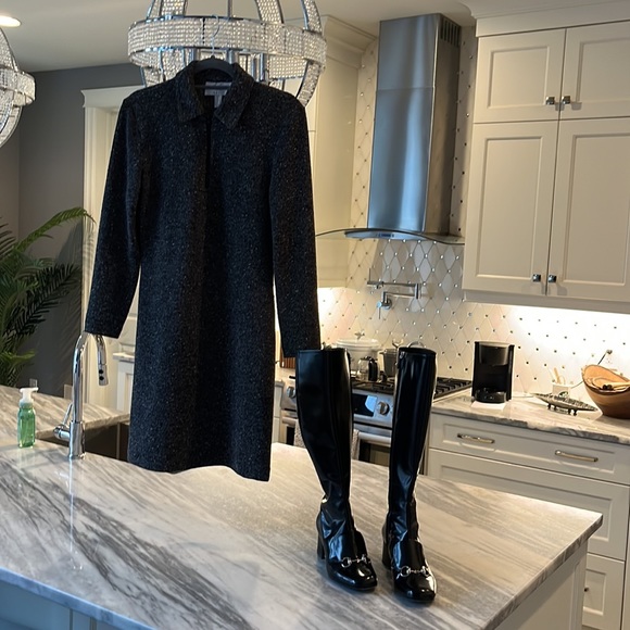 Vintage 1990 Algo does mod 1960s go go dress zip up front classic Nancy Sinatra - Picture 1 of 17